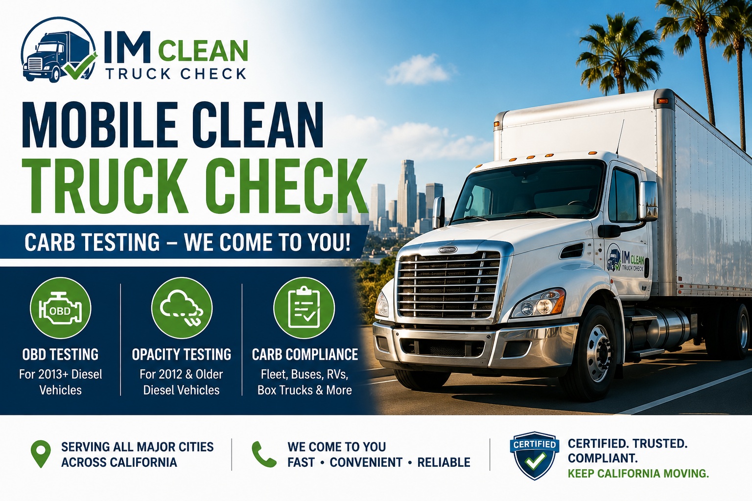 Clean Truck Check in Ontario, CA | Mobile CARB Testing